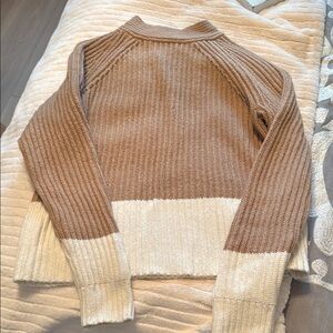 Two-Tone Brown and Cream Sweater